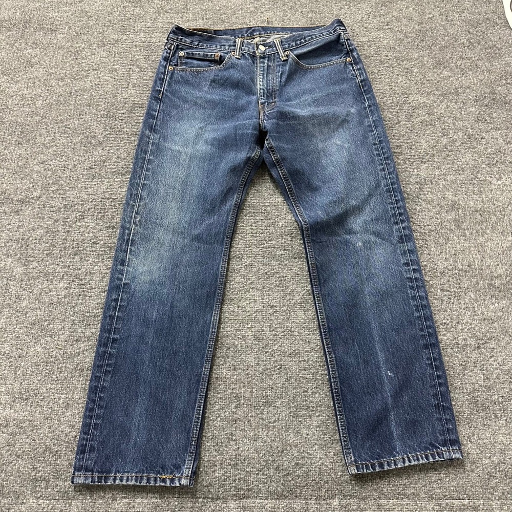 Levi's Jeans Mens Size 34x30 Blue 505 Regular Fit Straight Leg Cotton Denim